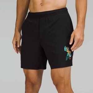 SPECIAL EDITION Lululemon Pace Breaker 7" Shorts - Black *Houston Graphic* - S
